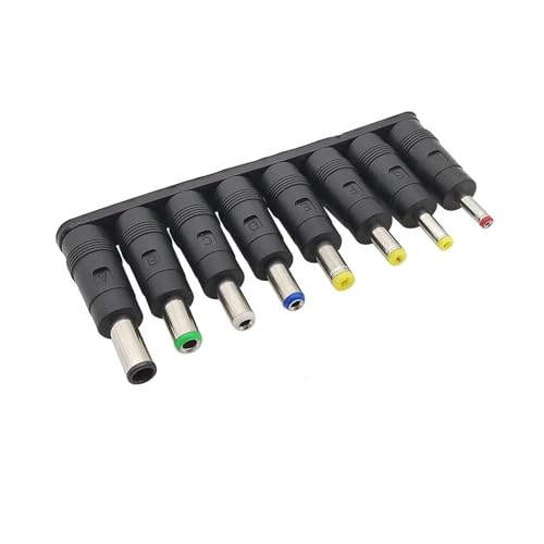 Universal Laptop DC Power Supply Adapter, 5.5x2.1mm Female to Male Tips Charger Connector, DC Power Plug Jack Set Conversion Plug(B 8Pcs) - color: B 8pcs