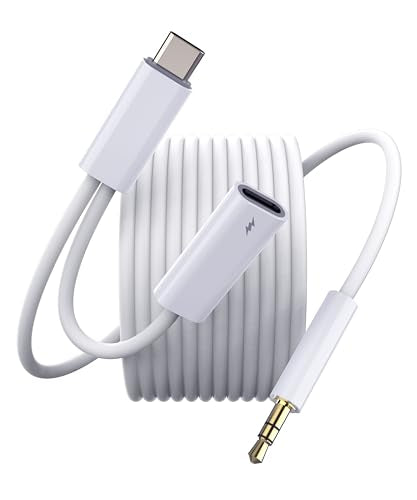 Aux to USB C,2-in-1 USB-C to Aux Cord for Car Work with Samsung Galaxy,iPhone Air/17/16/15,Car USB Type-C to 3.5mm Male Audio Cable Support Calls & Charging for Vehicle Stereo, Speaker, Headphones - style: USB-C Port for Charging