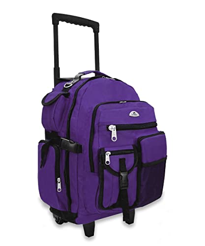 Everest Deluxe Wheeled Backpack, Dark Purple, One Size - color: Dark Purple