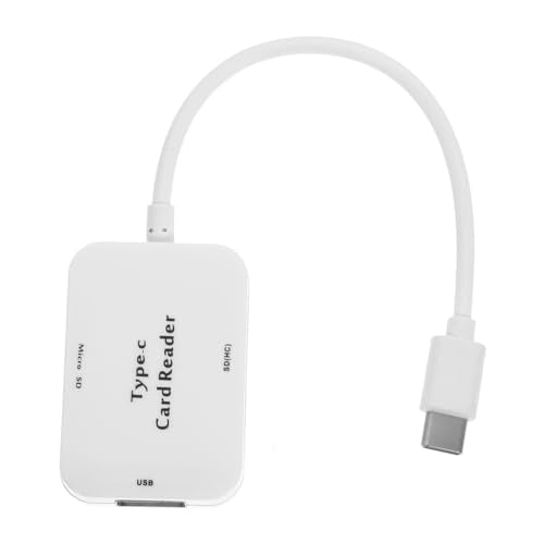 HOMSFOU 3 in 1 Type-C Card Reader for Phones and Laptops USB OTG Hub Multi-Format Memory Support Versatile Adapter for Data Transfer White