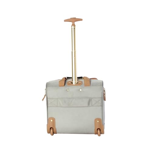 Steve Madden Designer 15 Inch Carry on Suitcase- Small Weekender Overnight Business Travel Luggage- Lightweight 2- Rolling Spinner Wheels Under Seat Bag for Women (Harlo Gray) - color: Harlo Gray
