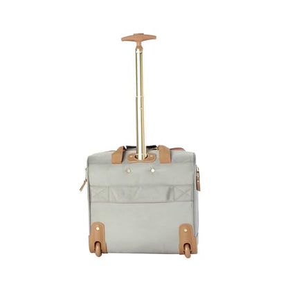 Steve Madden Designer 15 Inch Carry on Suitcase- Small Weekender Overnight Business Travel Luggage- Lightweight 2- Rolling Spinner Wheels Under Seat Bag for Women (Harlo Gray) - color: Harlo Gray