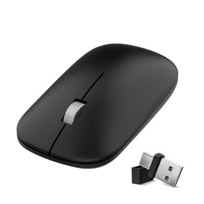 Bluetooth Mouse for MacBook, USB C Wireless Mouse, Silent, 4-Mode USBC/USB & BT5.0/3.0, Magnetic Cover, Symmetric, Long Battery Life, Multi-Device Slim Portable Travel for Laptop Tablet iPad Mac PC - color: WirelessBlack