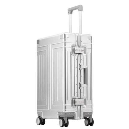 All Aluminum Magnesium Carry On Luggage，Cut from Whole Aluminum Sheet，22x14x9 Airline Approved ，（3rd Generation，Premium Magnesium Metal zipperless suitcase ） (silvery, 24inch) - color: silvery, size: 24 inch