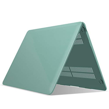 IBENZER Compatible with New MacBook Air 13 inch Case 2022 2021 2020 M1 A2337 A2179 A1932, Plastic Hard Shell Case with Keyboard Cover for Mac Retina Display with Touch ID, Green, MMA-T13GN+1A - color: Green