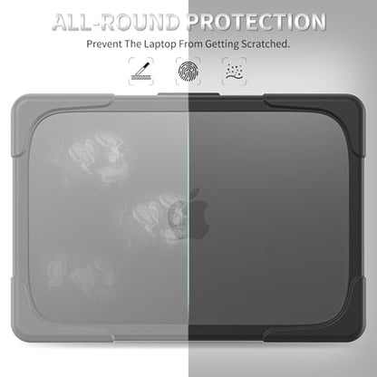 Batianda Heavy Duty Case for MacBook Neo 13 Inch 2026, Black | Fits Model A3404 A18 Pro Chip, Ergonomic Foldable Stand Holds 22lbs, TPU Bumper, Matte Translucent Shockproof Hard Shell - color: Black