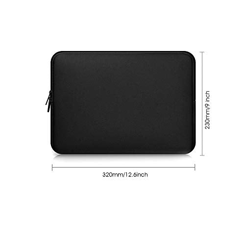 12 inch Laptop Sleeve Black Neoprene Notebook Carrying Bag/Pouch Cover with 4 Elastic Bands for 11.6" MacBook Air ASUS Dell HP Acer Samsung Chromebook/12.3" Microsoft Surface Pro 6 4 - size: Standard 12 inch
