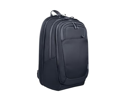 HP 17-Inch Laptop Backpack Travel Plus 30L, Water-Resistant 750D Recycled Plastic, RFID-Blocking Pocket, Anti-Puncture Zippers, Key Fob, Polyester, Blue Graphite, A2CC9AA