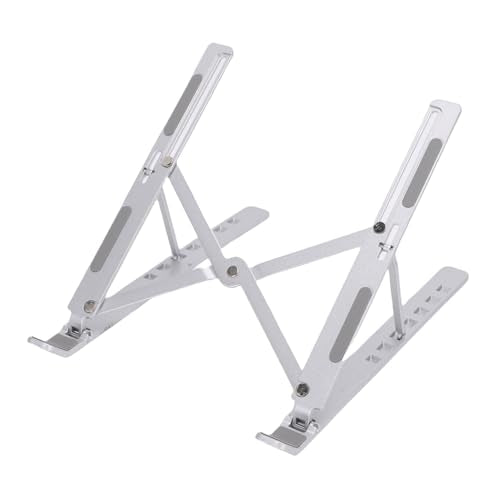 Foldable Laptop Stand for Air Pro Under 15.6 Inch, Portable Aluminum Alloy Heat Dissipation Computer Riser with 7 Angle Adjustment, Ergonomic Nonslip Holder for Desk
