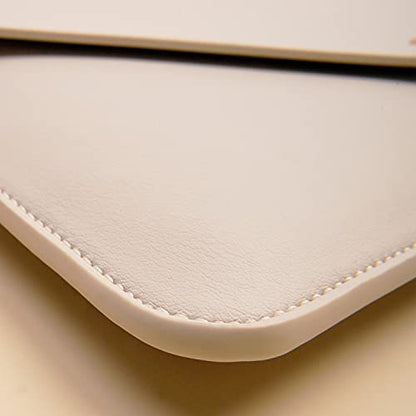 PU Leather Laptop Sleeve for 15.3 inch MacBook Air 2023/2024, Surface Laptop 15/Book 13.5/Studio - White - color: White, size: 14-15 Inch