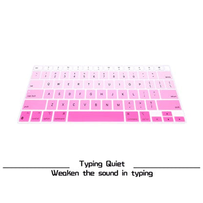 HRH English US Keyboard Cover Skin for MacBook Air 13 A2337 2020 | M1 Chip Processor with Touch ID,Precise Fit,Dust Proof,Waterproof,Durable,Smooth Touch,Keyboard Accessories,Ombre Pink - color: Ombre pink