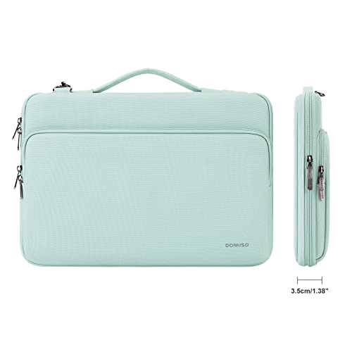 DOMISO 15.6 inch Laptop Case Sleeve Protective Cover Compatible with MacBook Pro 16 M4 M3 M2/Pro Max,15.6-16 inch HP Dell ASUS Lenovo Chromebook,Waterproof Computer Bag with Shoulder Strap,Mint Green - color: Mint Green, size: 15.6 inch