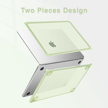 MOSISO Compatible with MacBook Air 13 inch Case M5 2026 M4 M3 M2 2025-2022 | A3449 A3240 A3113 A2681, 3 in 1 Kit Crack-Resistant Heavy Duty Protective Hard Shell Case Cover with TPU Bumper, Sage Green - color: Sage Green