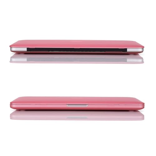 RUBAN Case For MacBook Retina Pro 15 inch A1398 (2015-2012) , Plastic Smooth Matte Hard Case Shell with TPU Keyboard Cover, Pink - color: Pink