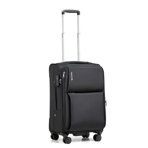 Hanke Softside Expandable 20 Inch Carry On Luggage with Wheels Airline Approved, TSA Luggage Lightweight Rolling Suitcases for Travel Carry On Bag(Black) - color: Black, size: 20 Inch Carry on