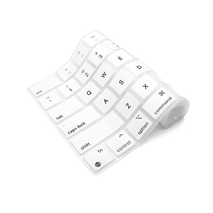 Se7enline Compatible with MacBook Keyboard Cover Skin for Mac Neo & Air 13/15 & Pro 14/16 inch (M5 M4 M3 M2 M1 A18 Pro) 2026/2025/2024/2023/2022/2021 Silicone Waterproof Dustproof Durable,White - color: White
