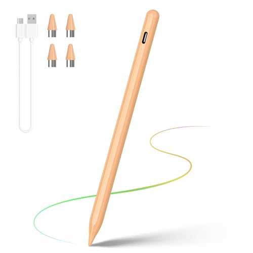 DRYMOKINI Stylus Pen for Touchscreen, Active Stylus Compatible for Android and i-OS Tablet/Phones, Rechargeable Universal Stylist Pencil Compatible for A-pple/i-Pad/Phone Tablet, Peach Orange - color: Peach Orange, size: 1 Pack