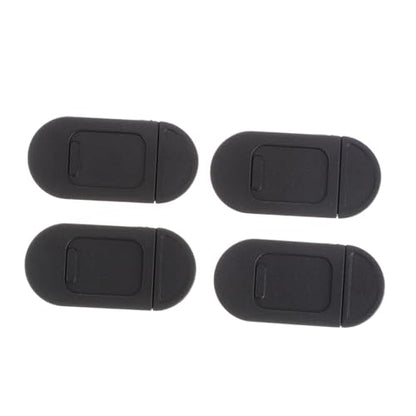SOLUSTRE 4pcs Webcam Cover Slide for Laptop and Tablet Hacking Privacy Easy to Use Metal Camera Shield for Pc and Desktop Black