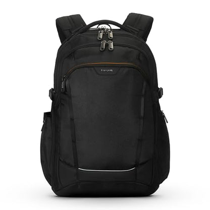 Targus 17” Voyager EXP Travel Backpack, Expandable 27L–30L Laptop Backpack, TSA Checkpoint-Friendly, Water-Resistant, RFID-Blocking Pocket, Fits Up to 17 Inch Laptop, Carry-On Size, Black - TBB664GL