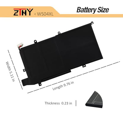 WS04XL Laptop Battery Replacement for HP Spectre X360 14-EA000 14T-EA000 | 14-EA0510la 14-EA0007NA 14-EA0023DX 14-ea0378ng 14-EA0002NI 14-EA0520NA L97352-2D1 L97357-005 WS04066XL 66.52Wh 4Cell - size: 9.65*5.12*0.2 inch WS04XL