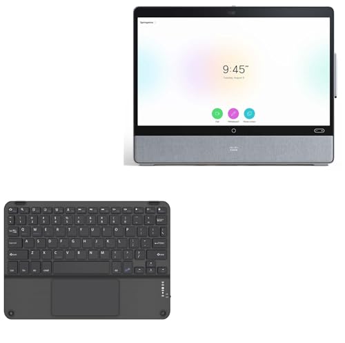 BoxWave Keyboard Compatible with Cisco Webex Desk Pro - SlimKeys Bluetooth Keyboard with Trackpad, Portable Slim TouchPad - Jet Black