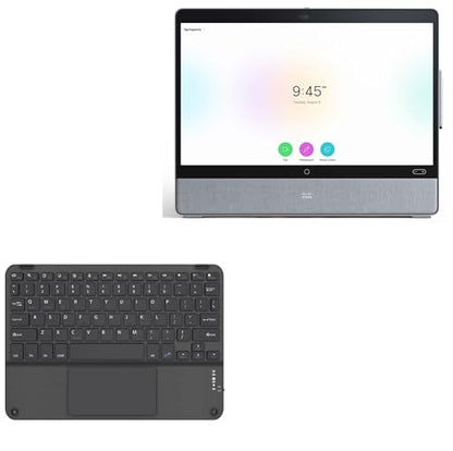 BoxWave Keyboard Compatible with Cisco Webex Desk Pro - SlimKeys Bluetooth Keyboard with Trackpad, Portable Slim TouchPad - Jet Black