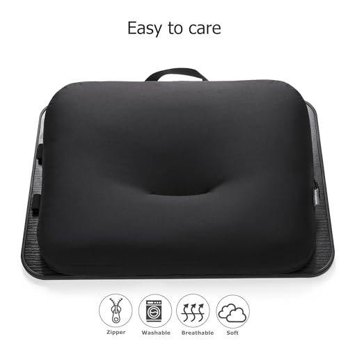 Lap Desk – Laptop Lap Desk with Cushion for Bed, Couch or Floor, Fits up to 15.6" Laptop, Built-in Slot, Non-Slip PVC Leather Top, Portable & Lightweight – Home Office, Istudyniture (Small,Black)