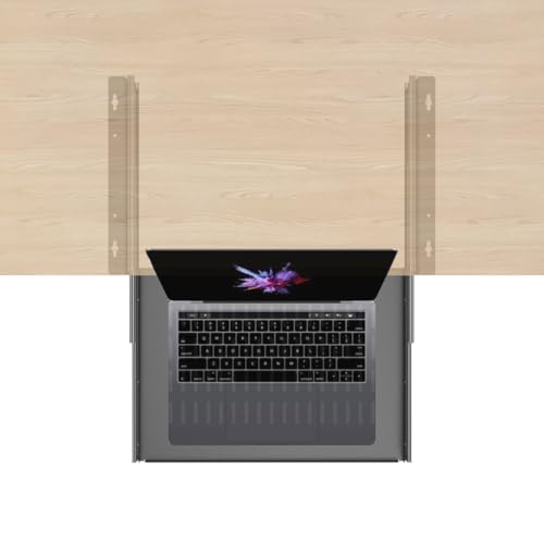 Sliding Under Desk Laptop Mount Shelf with Air Vents, W 16.3" x D 12" Metal Under Desk Slide Out Tray for Laptop (16 Inch Wide) - size: 16 Inch