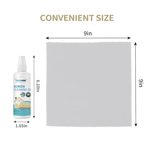 Screen Cleaner Spray -4oz Streak-Free TV Screen Cleaner Spray and Microfiber Cloth kit, Computer Screen Cleaner & Car Screen Cleaner for Flat Screen, TV,Laptop,Electronic Devices and Car (1)