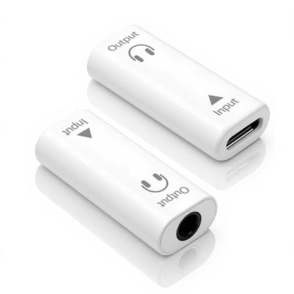 Poyiccot USB Type C to 3.5mm Headphone Jack Adapter 2Pack, USB C Female to 3.5mm Female Audio Adapter, Aux to USB C Headphone HiFi Stereo DAC Connector for iPhone 15, Galaxy, Laptop, White - style: 2-Pack