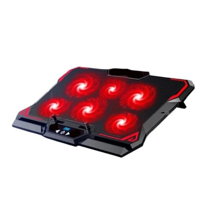 17inch Gaming Laptop Cooler Six Fan Led Screen Two USB Port 2600RPM Laptop Cooling Pad Notebook Stand for Laptop(C) - color: C