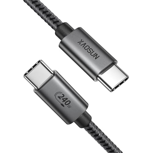XAOSUN 240W USB C to USB C Cable Type C Fast Charging Cable Compatible with MacBook Pro 2022, iPad Pro 2022, iPad Air 5, Samsung Galaxy S23/S22 Ultra, Pixel, Switch and More 1.64FT - size: 1.64 feet