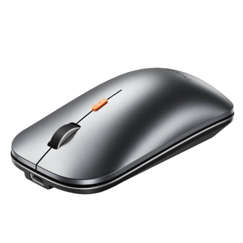 ProtoArc EM18 Portable Bluetooth Wireless Mouse for Laptop, MacBook | Multi-Device Bluetooth & 2.4GHz Connection, Lightweight Compact Design for Travel, Silent Clicks, Rechargeable Battery, Gray