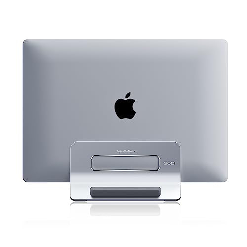 Vertical Laptop Stand for Desk, Gravity Auto Lock Vertical MacBook Stand, Aluminum Laptop Vertical Dock Stand Holder Compatible with MacBook Pro, MacBook Air, Silver - color: Silver