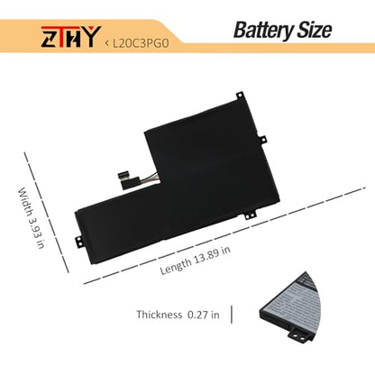 47Wh L20C3PG0 L20M3PG0 Battery Replacement for Lenovo 100w 300w 500w Gen 3 | 100e 300e Chromebook Gen 3, IdeaPad 3 Chrome 15IJL6, IdeaPad Flex 3 Chrome 15IJL7 Laptop L20D3PG0 L20L3PG0 L20M3PG2 11.52V - size: 13.89*3.93*0.27 inch L20C3PG0