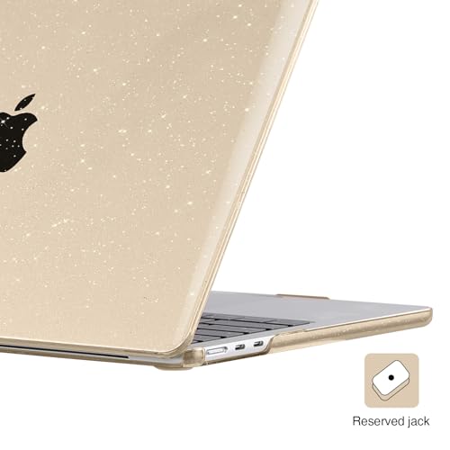 EooCoo Case for MacBook Air 15 inch M5 M4 M3 M2 2026-2023,Sparkly Starlight | Easy to Install, Sturdy, Plastic Hard Shell Case & Keyboard Cover & Screen Protector, Model: A3448 A3241 A3114 A2941 - color: Sparkly Starlight