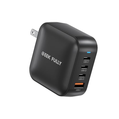 200W GaN Wall Charger | 4-Port Fast Charging Station (3xUSB-C PD3.0 + USB-A QC3.0) | Compact Power Adapter for MacBook Pro 16" M3/iPhone 17 Pro Max/Samsung S25 Ultra | UL Certified