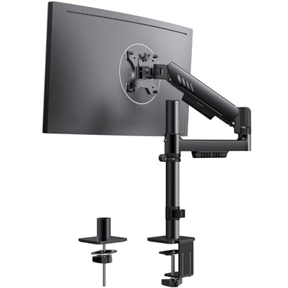 ErGear Single Monitor Arm, Adjustable Desk Gaming Monitor Mount for 13-34″ Screens, Up to 19.8 lbs, Enhanced Stability with Integrated C-Clamp, Upgraded Cable Management, VESA 75x75/100x100mm, Black - size: 17"-34", style: Single Arm