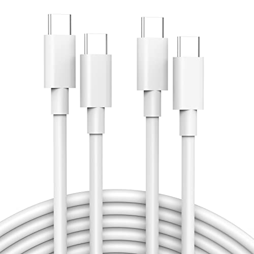 USB C to USB C Cable (2-Pack, 6.6ft) for MacBook Air/Pro Charger, iPad Pro 12.9/11 inch, iPad Air 5/4, Mini 6, iPhone 17/16/15, Pixel, Galaxy S25/S24, Switch 2, Type C Fast Charging Cord - size: 6.6ft