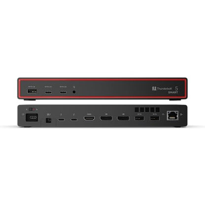 Lenovo ThinkPad Thunderbolt 5 Smart Dock 7500, 120Gbps Data Transfer, 180W Power Delivery, Multiple Display Support, 2.5Gbps Ethernet, Black