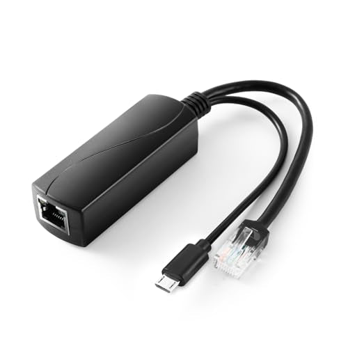 2.5G Micro USB PoE Splitter 5V/3A, PoE to Micro USB 5V/3A 15W Output, 2.5Gbps Ethernet Comply IEEE802.3af/at, Plug and Play for Smart Home - style: USB0503G-X 5V/3A