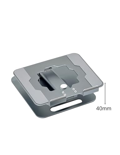 Full Metal Tablet Stand for Desk, 360° Swivel Height Adjustable | 8.7" sit-stand height, aluminum carbon steel, anti-slip silicone pads, hollow cooling, foldable, fits 4.7-13" iPad & tablets - color: Gray-green