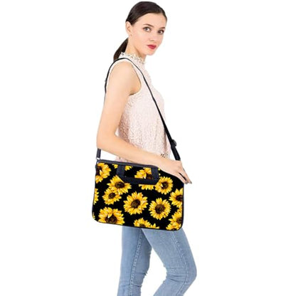 10 inch Messenger Bag Carrying Case with Handle Accessory Pocket Fits 7 to 10-Inch Laptops/Notebook/Kids Tablet (7-10.2 inch, Sunflowers) - color: Sunflowers, size: 7-10.2 inch