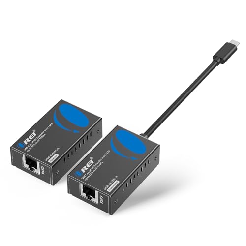OREI 4K 120Hz USB-C to HDMI Over Cat6/7 Ethernet Extender, 4K, Up to 80ft with HDR & Audio Over Ethernet - Perfect for Extending Your Laptop, Presentation, Meeting Rooms