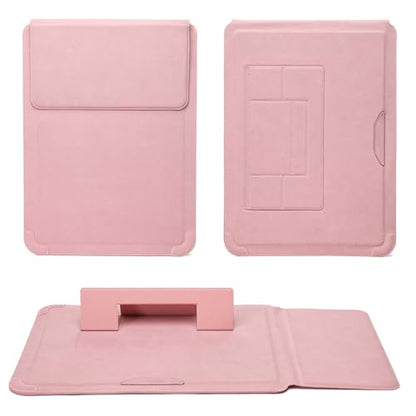 16 Inch Multifunctional Laptop Sleeve Case with Stand Soft Slim Cover for MacBook Pro/Air/ThinkPad X1/Dell XPS/Lenovo Yoga/HP Pavilion/ASUS Zenbook/LG gram/Chromebook 15" 15.3" 15.6" - color: Matte Pink, size: 15-16 Inch