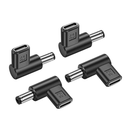 90 Degree DC 5.5 x 2.5mm to USB C Adapter,9V DC 5525 Male to USB Type C PD Emulator Trigger for LED Light、Router、Mobile Power Supply （4-Pack）