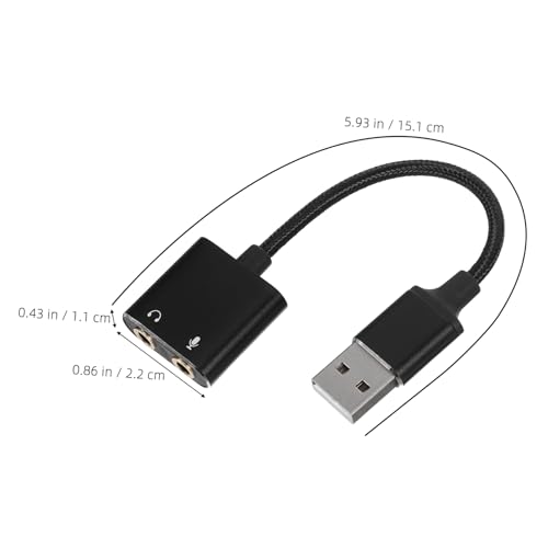 Sound Converter USB to Audio Jack Adapter External Sound Card Headset Microphone Splitter for Computers Laptops