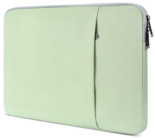 Laptop Sleeve Case 15.6 16 inch, Shockproof Protective Computer Carrying Cover with Accessory Pocket, Water-Resistant Travel Laptop Bag for HP, Dell, Lenovo, Acer, ASUS, Chromebook -Mint Green - color: Green, size: 15.6 inch