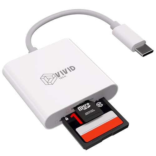 USB-C SD Card Reader, High Speed USB 3.0 Dual Slot SD/TF | High Speed Transfer, Micro SD Adapter, iPhone 17/16/15 Pro Max, iPad Pro/Air, MacBook M4/M3, GoPro, Dash Cam, Android & PC - size: 2 Slot