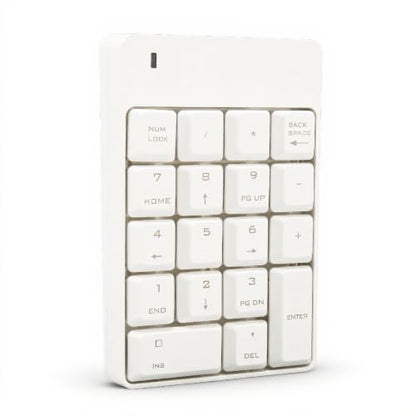 Numeric Keypad, 18 Key Wireless USB Number Pad with Low Noise Design and Comfortable Tilt Angle, for Laptop Desktop PC OS X (White) - color: White